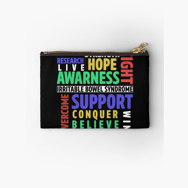 Item preview, IBS Fight Support Conquer Believe Overcome Hope Win Strength Live - Irritable Bowel Syndrome Awareness designed and sold by Alaadin Bendali Braham.
