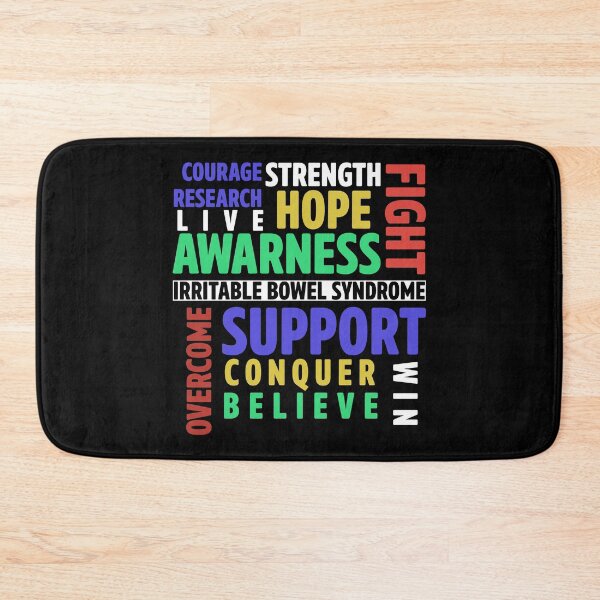 Item preview, IBS Fight Support Conquer Believe Overcome Hope Win Strength Live - Irritable Bowel Syndrome Awareness designed and sold by Alaadin Bendali Braham.