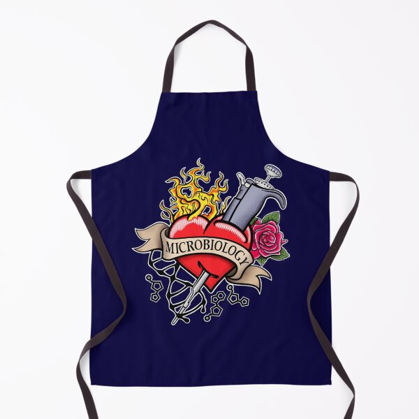 Item preview, I Heart Microbiology - Science Biology Traditional Tattoo Design designed and sold by Zit-Zat-Zot.