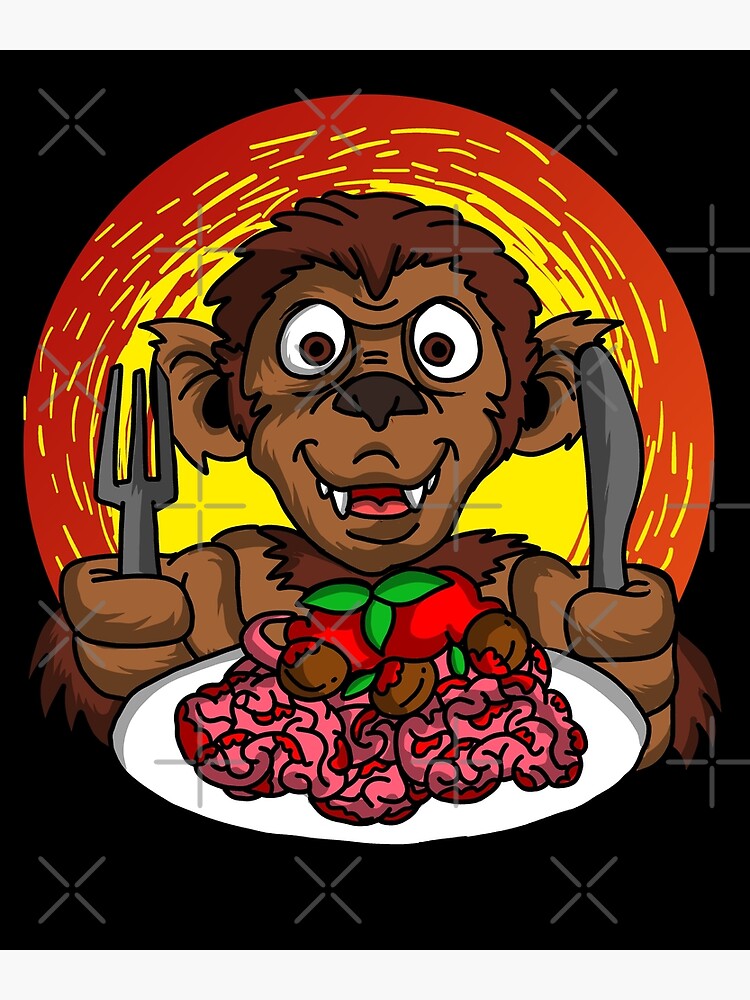 Cute Spooky Halloween Werewolf Monkey Costume Ape' Sticker