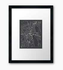 Providence Map, USA - Gray Framed Print