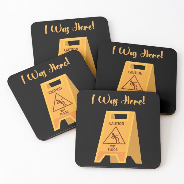 Item preview, I Was Here Wet Floor Sign Funny Janitor Custodian designed and sold by Alaadin Bendali Braham.