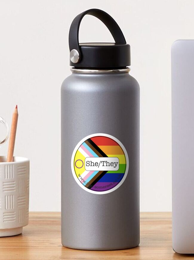 Thumbnail 1 of 3, Sticker, She/They Pronouns designed and sold by 2BU-Somerset.