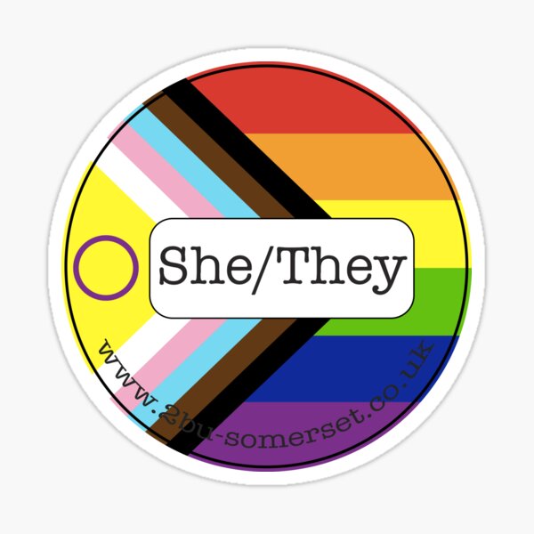 She/They Pronouns Sticker