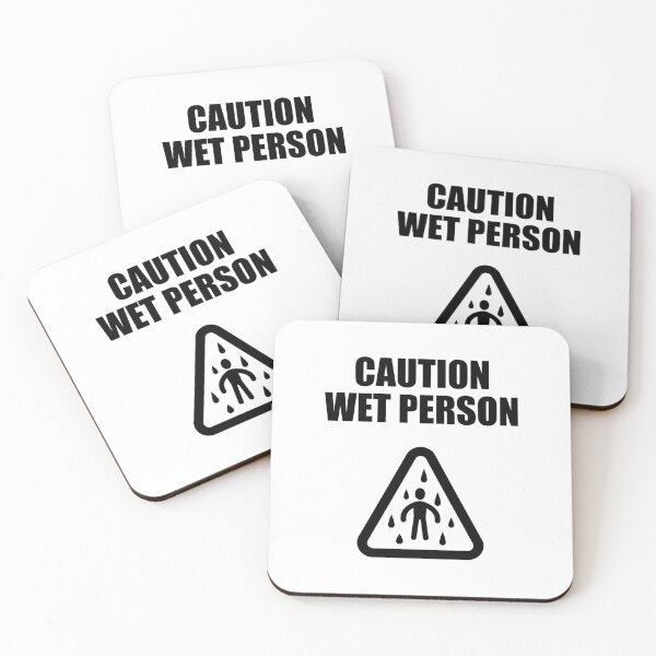 Item preview, Caution Wet Person Sign Black Color designed and sold by UltraMelon.