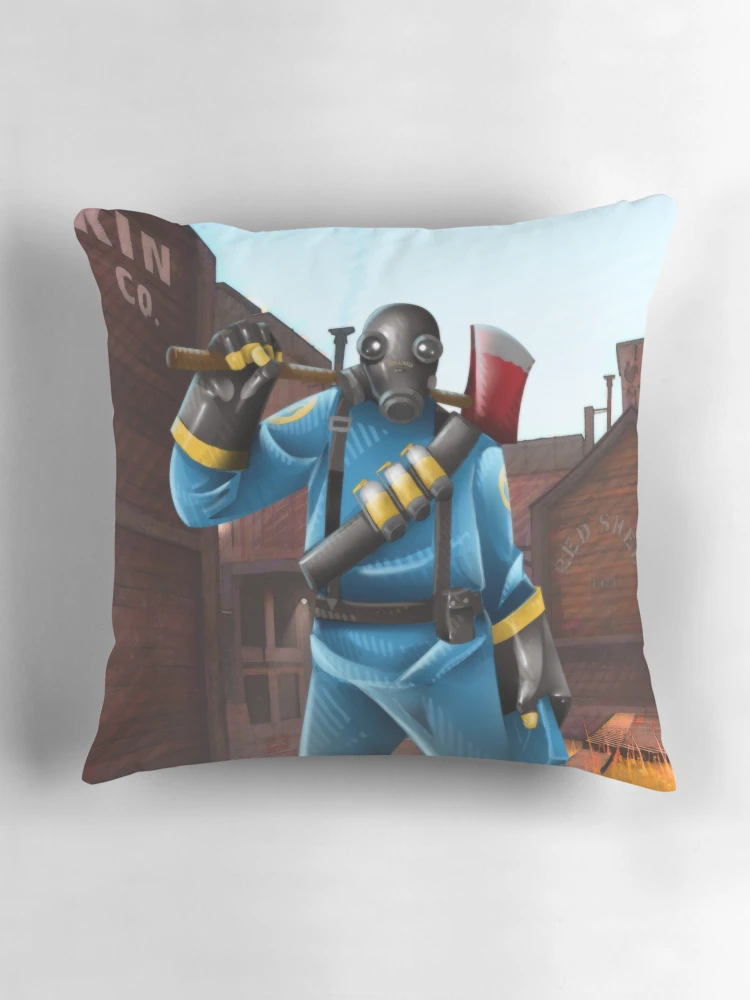 Aperçu 3 sur 4. Coussin avec l'œuvre TF2 Pyro Normal créée et vendue par RUBTOX.