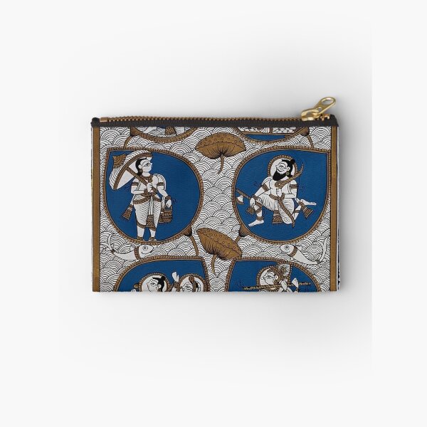 Item preview, "Dashavtar" vishnu, Buddha, indian folk painting, phad painting Blue and gold designed and sold by gopalpjoshi.