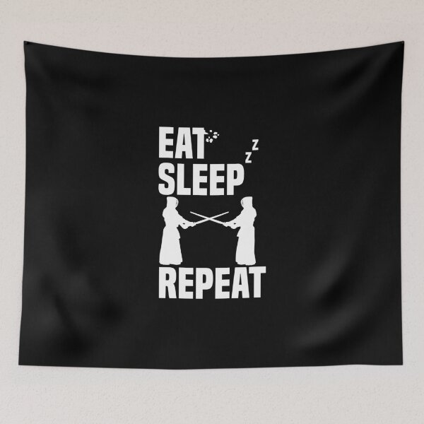Item preview, Eat Sleep Kendo Protection Gear Swordfighter Shinai designed and sold by Nessshirts.