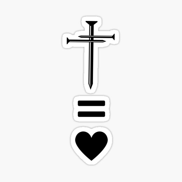 Christian Cross Shirt Cute Evangelical I Love' Sticker