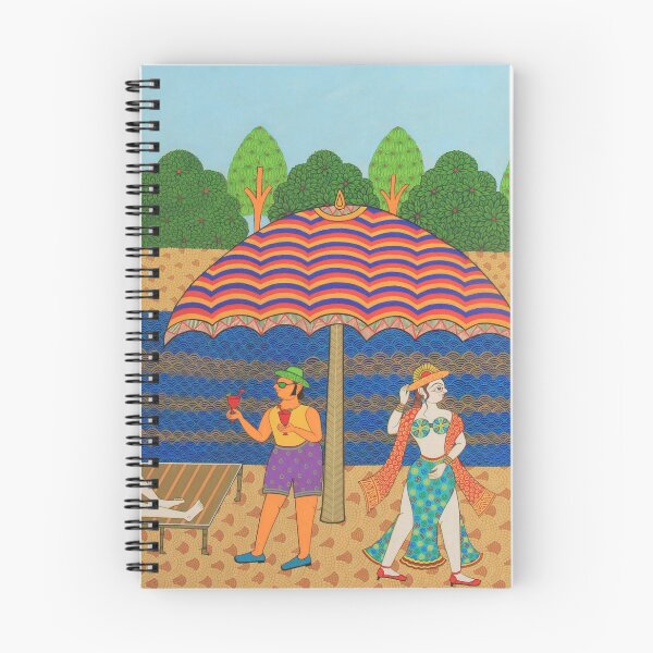 Item preview, Indian folk art phad painting with modern fusion, Summer beach theme designed and sold by gopalpjoshi.