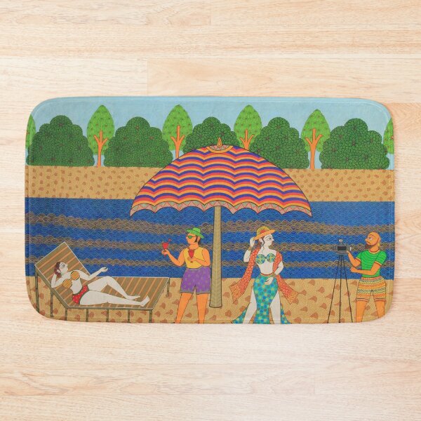 Item preview, Indian folk art phad painting with modern fusion, Summer beach theme designed and sold by gopalpjoshi.