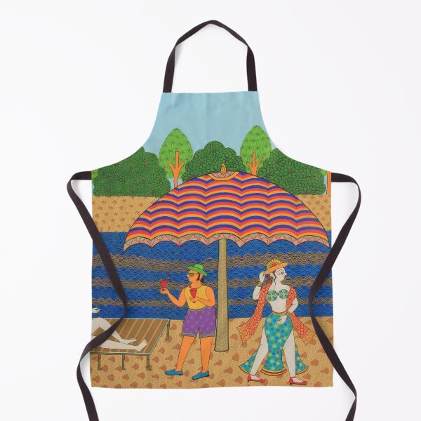Item preview, Indian folk art phad painting with modern fusion, Summer beach theme designed and sold by gopalpjoshi.