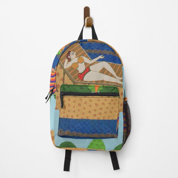 Item preview, Indian folk art phad painting with modern fusion, Summer beach theme designed and sold by gopalpjoshi.