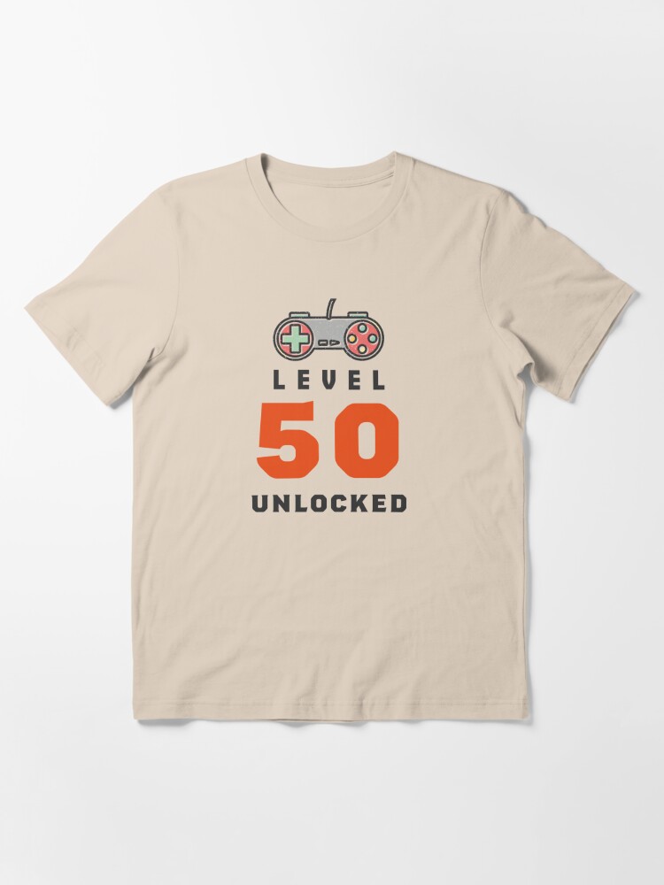 FUNNY 50TH BIRTHDAY GIFT FOR GAMERS MENS T-SHIRT TOP LEVEL UP 50