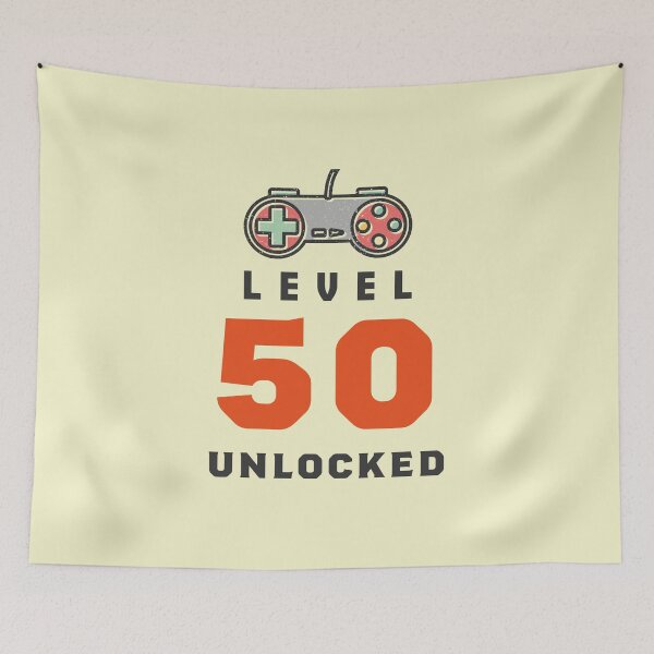 Item preview, Level 50 Unlocked, 50th Birthday Gift,Funny Gamer Birthday Gift for Family and Friends designed and sold by Boom-llqb.