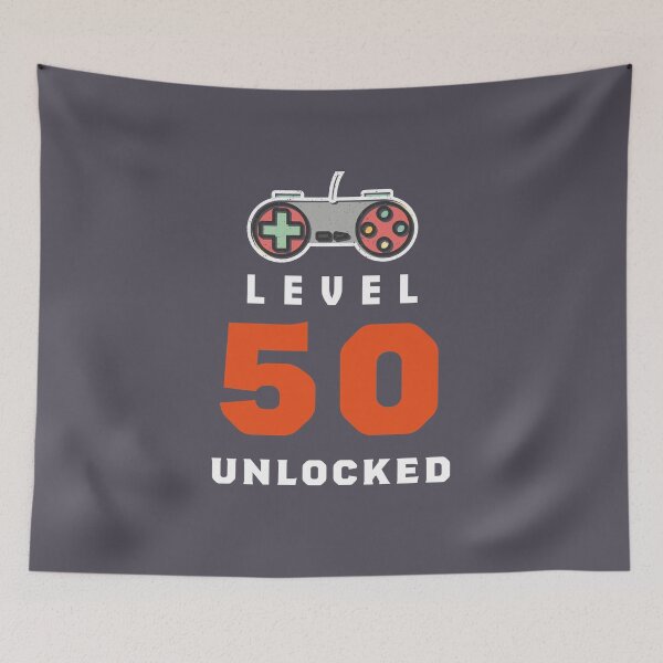 Item preview, Level 50 Unlocked, 50th Birthday Gift,Funny Gamer Birthday Gift for Family and Friends designed and sold by Boom-llqb.