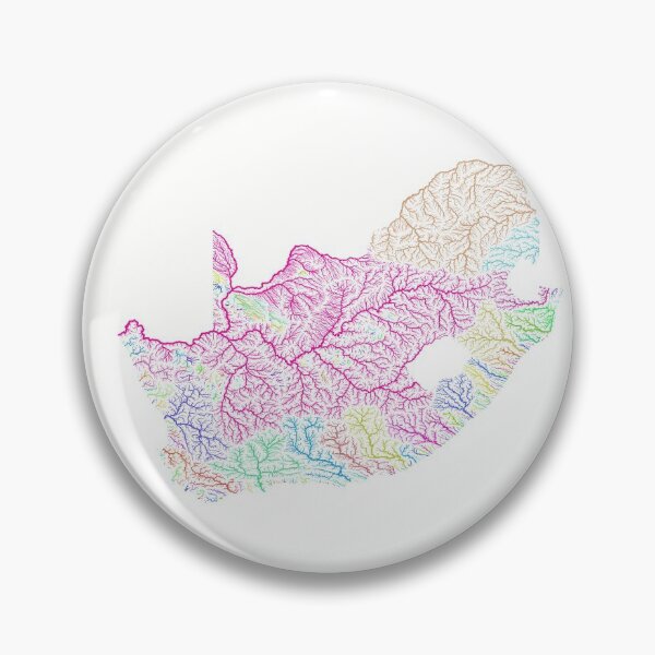 Item preview, South Africa River Basin Map in Rainbow Colours with White Background designed and sold by GrasshopperGeo.