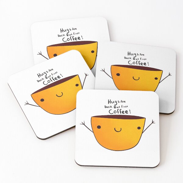 Item preview, Hugs are back but first coffee! designed and sold by maisiriva.