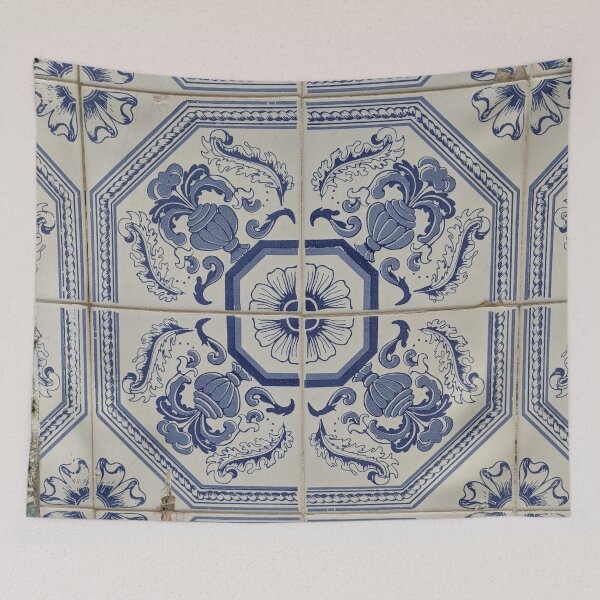 Item preview, Azulejo. Blue and Portuguese flower tile / mosaic designed and sold by SaltedFreckles.