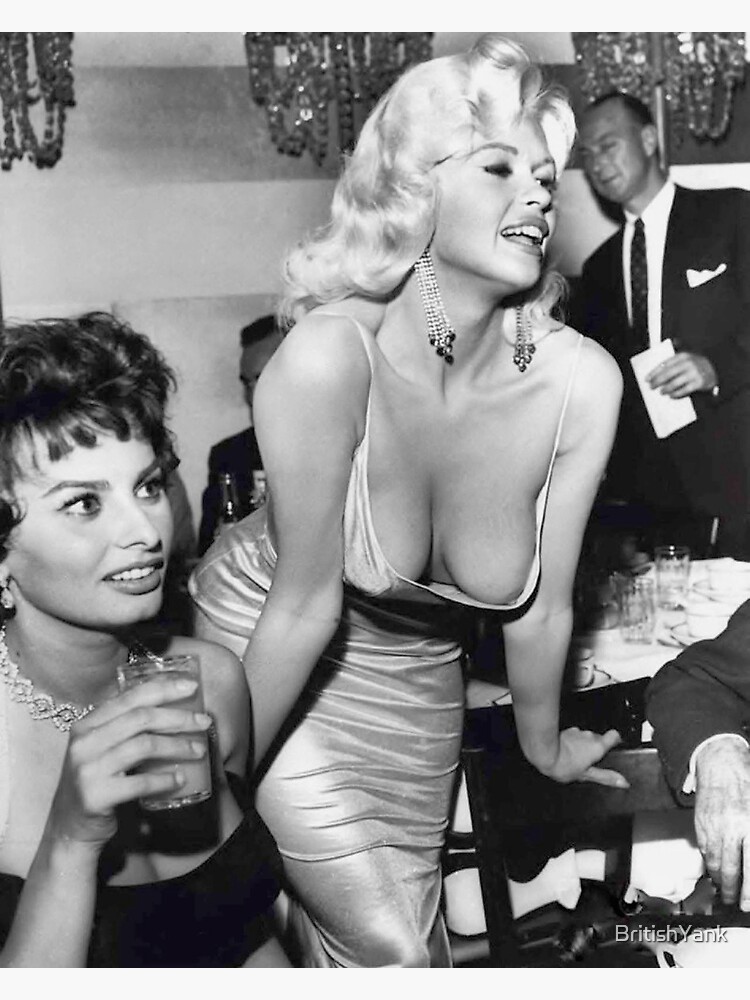 Actress Jayne Mansfield Hanging out with Sophia Loren 1957