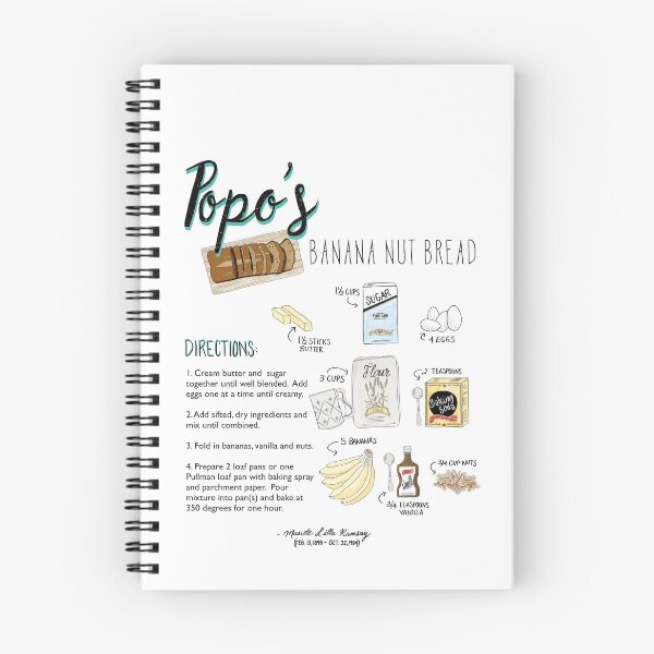 Item preview, Illustrated Banana Bread Recipe designed and sold by Emerald Lane Design Studio.