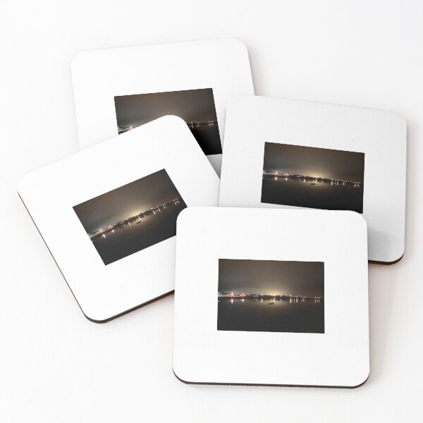 Item preview, skerries harbour at night designed and sold by SkerriesRockArt.