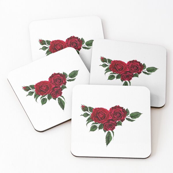 Item preview, Vivid Red Roses with Dark Green Leaves designed and sold by Samoylis.