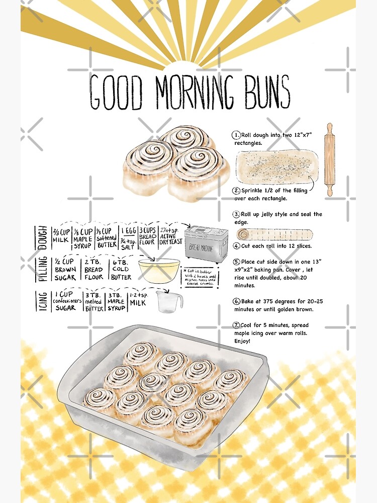 Illustrated Cinnamon Roll Recipe by emeraldlane
