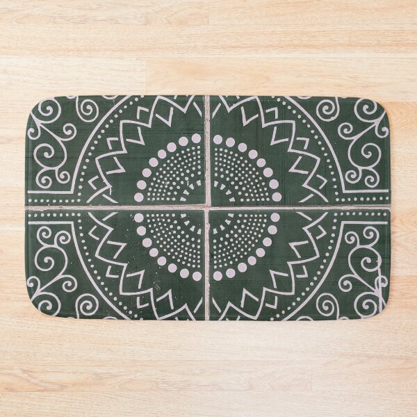Item preview, Enigmatic Green flower Portuguese tile/mosaic - Azulejo designed and sold by SaltedFreckles.