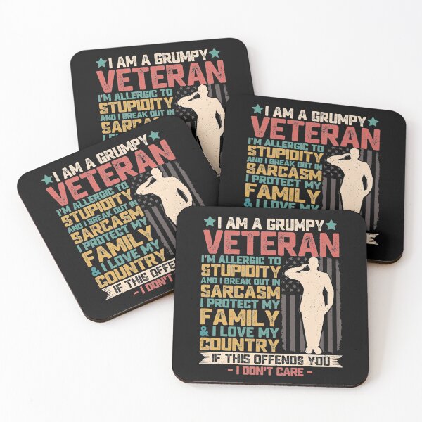 Item preview, I Am A Grumpy Veteran American Flag Solder Vintage Patriotic Veterans Gifts  designed and sold by alenaz.