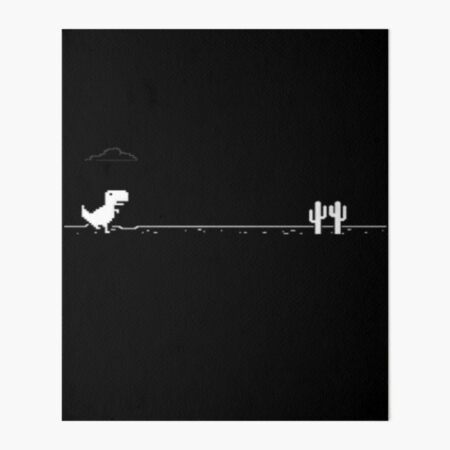 Night Offline T-Rex Game - Google Dino Run Art Board Print for Sale by  Livity