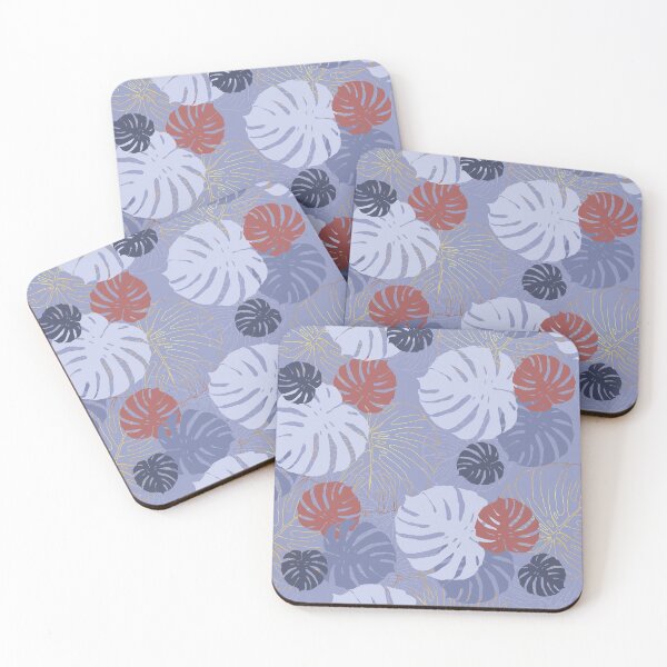 Item preview, Blue Monstera Pattern with Gold designed and sold by traveltheory.