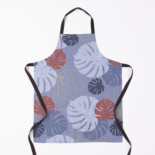 Item preview, Blue Monstera Pattern with Gold designed and sold by traveltheory.