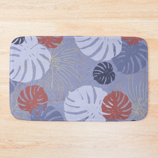 Item preview, Blue Monstera Pattern with Gold designed and sold by traveltheory.