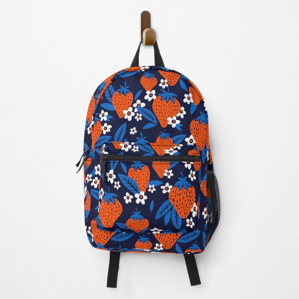 Item preview, Strawberries & Blooms – Navy designed and sold by Cat Coquillette.