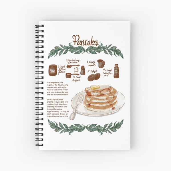 Illustrated Pancake Recipe Spiral Notebook
