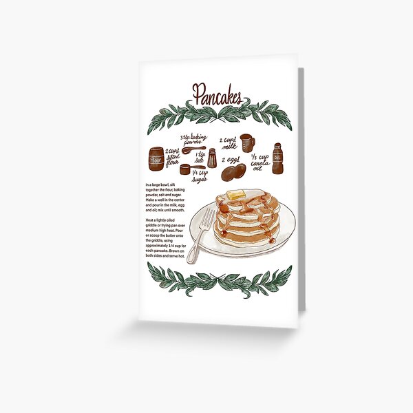 Vista previa del artículo con la obra «Receta ilustrada de panqueques», diseñado y vendido por emeraldlane.