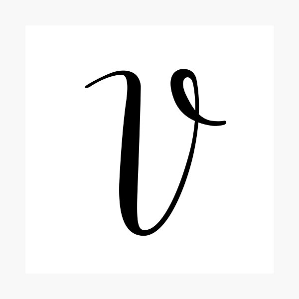 Item preview, Italic monogram letter v designed and sold by JustSeasons.