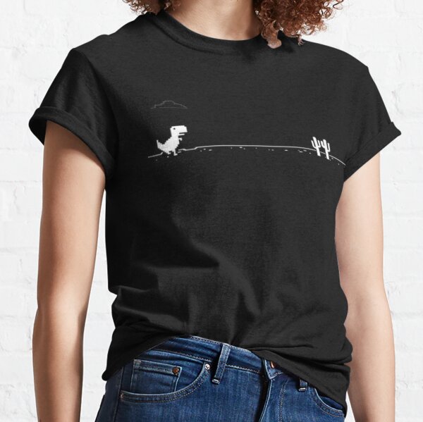  You Are Offline T-Rex [Dino Run] Pixel Art Dinosaur Game Long  Sleeve T-Shirt : Clothing, Shoes & Jewelry