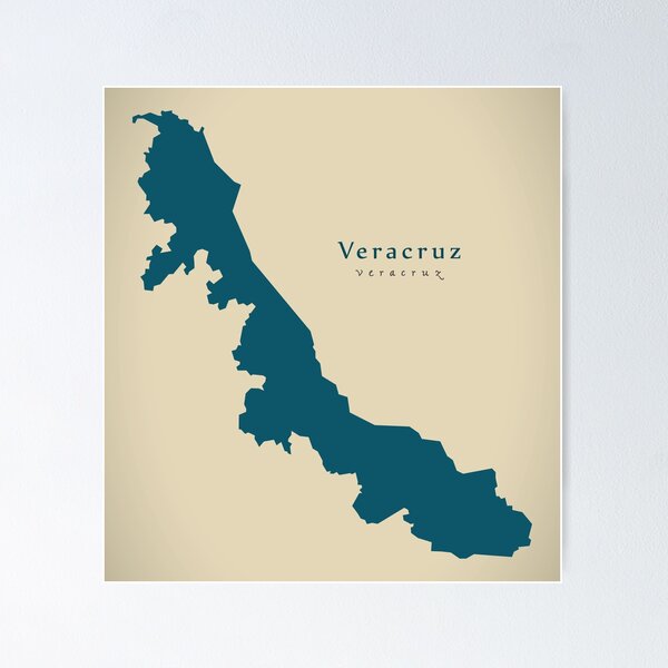 Item preview, Modern Map - Veracruz state map Mexico MX designed and sold by Ingo Menhard.