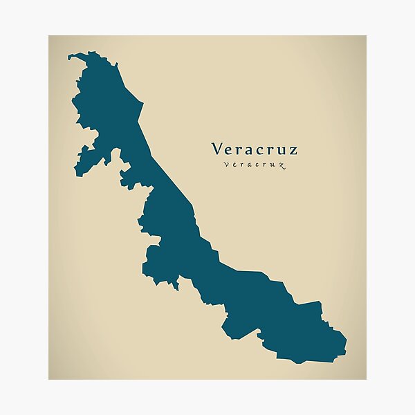 Item preview, Modern Map - Veracruz state map Mexico MX designed and sold by Ingo Menhard.