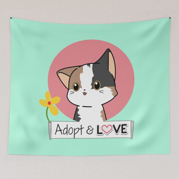 Item preview, Adopt & Love | Adopted kitty greets  flower designed and sold by deepgoa.