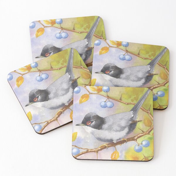 Item preview, Sardinian Warbler and Sloes designed and sold by Jackie  Harland.