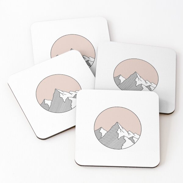 Item preview, aesthetic mountain with dusty pink sky designed and sold by sonia10.