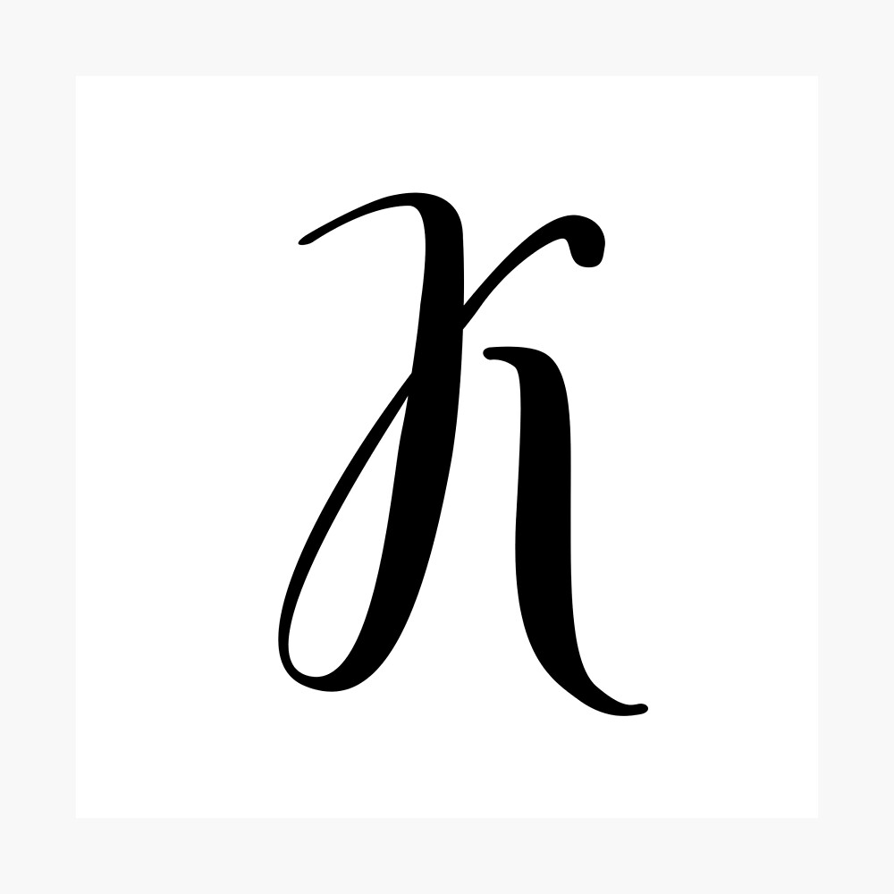 Italic Monogram Letter K