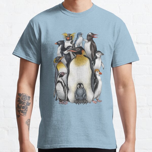 King Penguin Sketch printed on Short-Sleeve Unisex T-Shirt