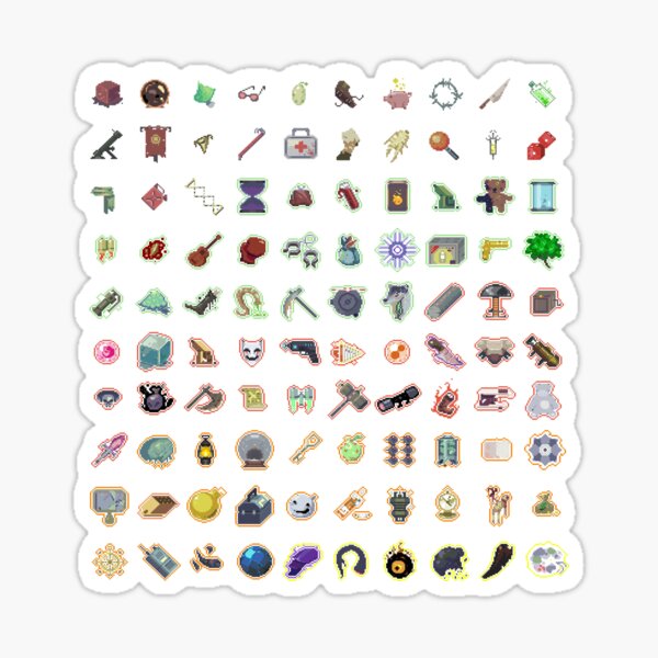  risk of rain items sticker for sale by justin case001 redbubble