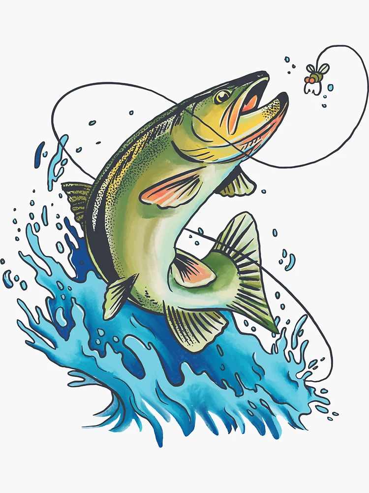 DEWNEWS Go Fishing Stickers 50pcs Outdoor Bass Fish Decals India