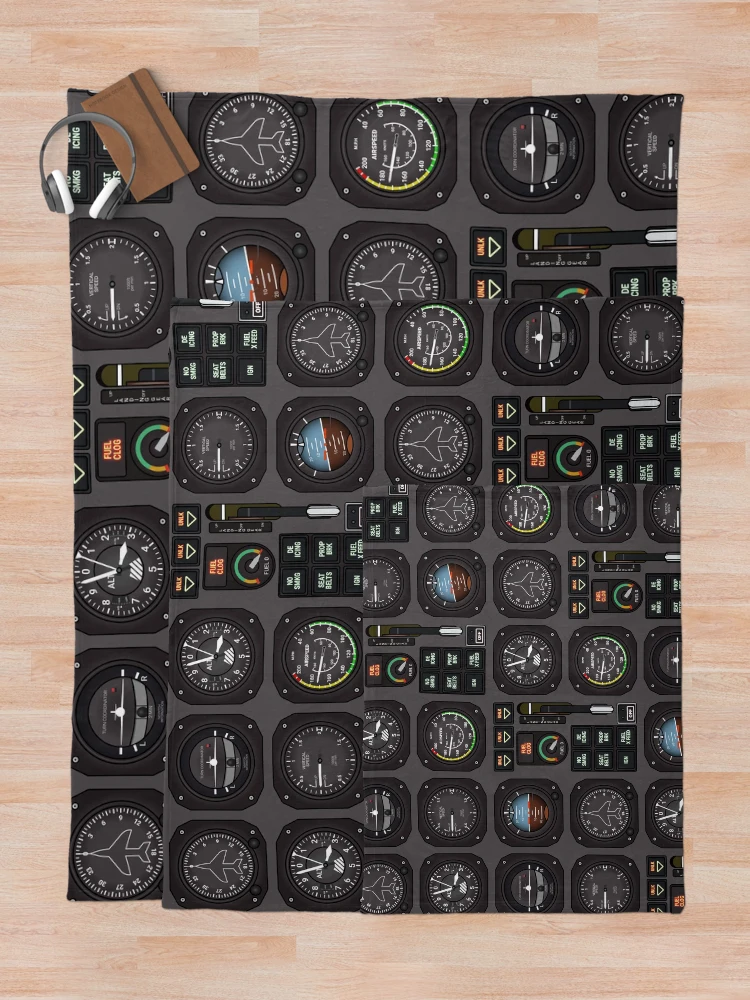 Thumbnail 5 of 6, Throw Blanket, Pilot Flight Instruments designed and sold by Maria Garcia.