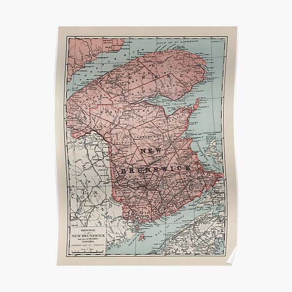 Digital Property Maps New Brunswick Old New Brunswick Map Gifts & Merchandise | Redbubble